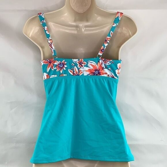 Lands End Underwire Wrap Tankini Top Aqua NWT - Picture 6 of 8